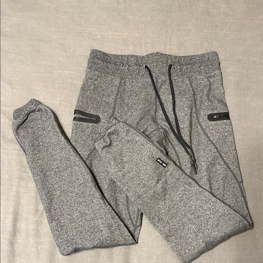 ASRV Heather Gray Jogger Sweatpants with Zip Pockets